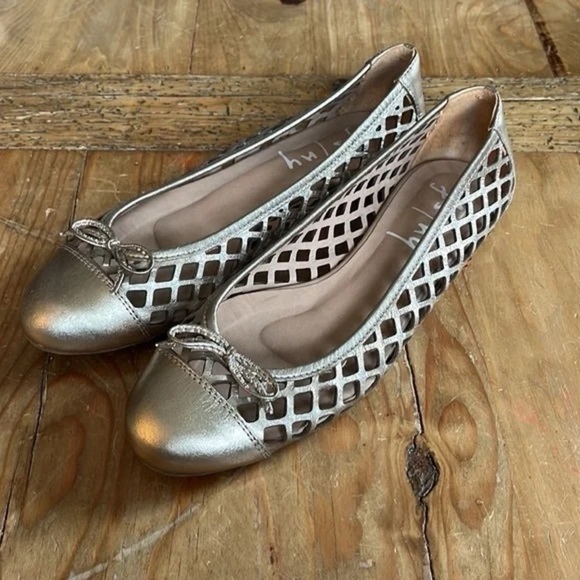FS/NY French Sole New York Lattice Cap Toe Leather Ballet Flats 6 - Picture 3 of 9
